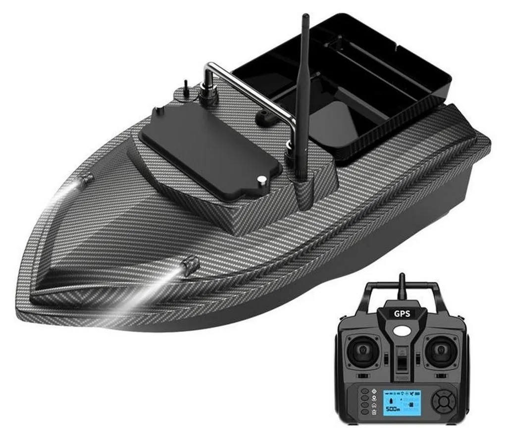Bateau de Pêche Amorceur Télécommandé Autonomie 12000mAh Flytec V060 Noir