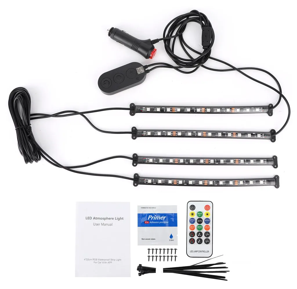 Kit 4 Bandes LED RGB Intérieur Bluetooth avec Contrôle Smartphone App
