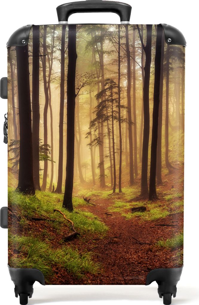 NoBoringSuitcases.com Großer Koffer - Wald - Natur - Nebel - Bäume - Laub - Kombinationsschloss TSA - Hartschalen Trolley 4 Rollen - 72 liter -...