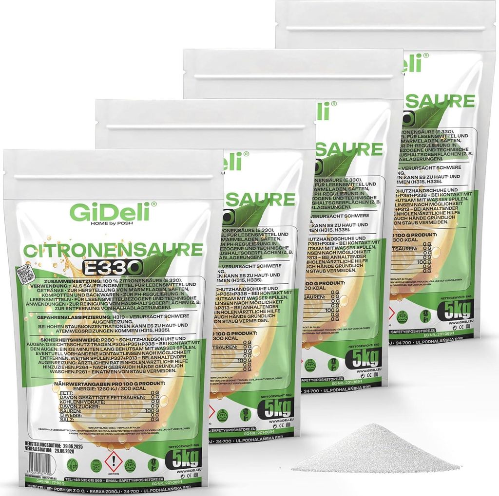 Acido citrico 20 kg, prodotto anticalcare, qualità Immagine del prodotto 