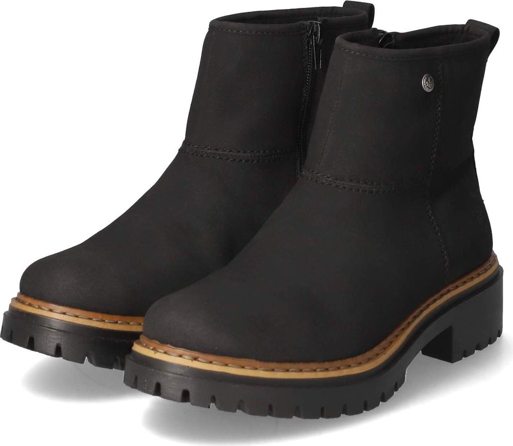 Rieker damskie botki/buty zimowe czarny syntetyczny Zdjęcie produktu 