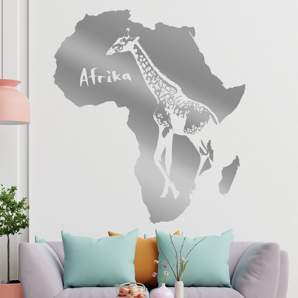 KIWISTAR Giraffe u. Schriftzug Afrika Wandtattoo in 6 Größen - Wandaufkleber Wall Sticker - Dekoration, Küche, Wohnzimmer, Schlafzimmer, Badezimmer