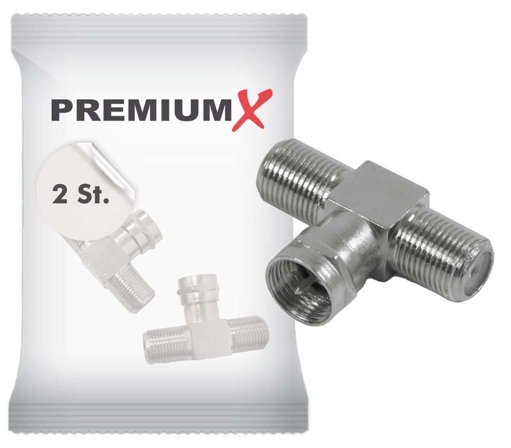 2x F-Stecker auf 2x F-Kupplungen Verbinder Adapter Koax- Produktbild 