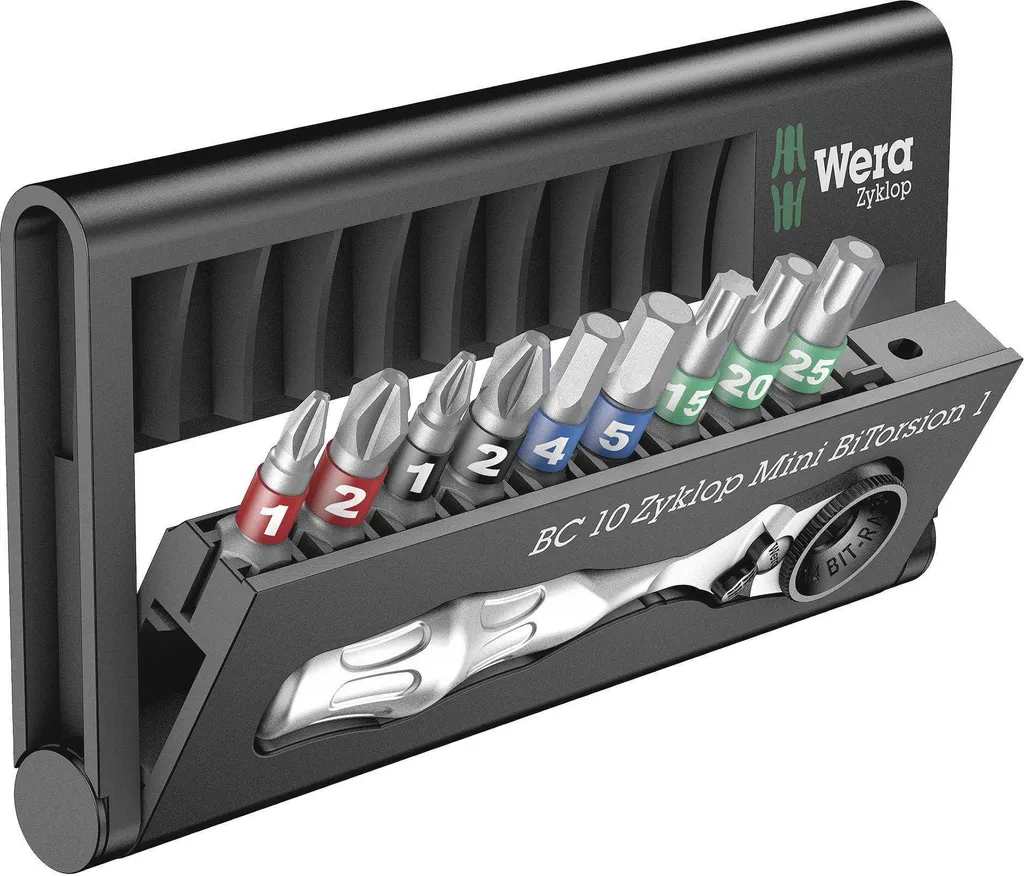 Wera 05057418001 Bit-Check 10 Set Cacciavite a Cricchetto Mini
