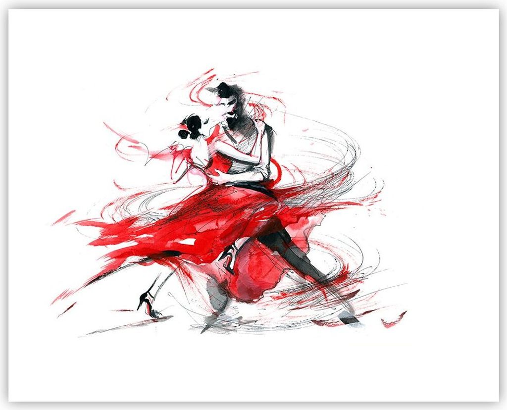 Poster - Poster ohne Rahmen - Tanz Aktion Aktivität - 50x40 cm - Wand Bild - Wanddeko - Wandbilder - Kunstposter - Wandposter - Bilder - Kunstdruc...