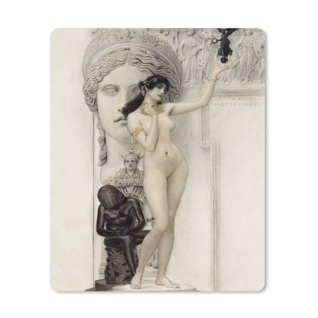MuchoWow Mauspad Mousepad Allegorie der Bildhauerei - Gustav Klimt 19x23 cm - Mousepads - Maus Mat - Pad - Mausunterlage - Mauspads - Spielen