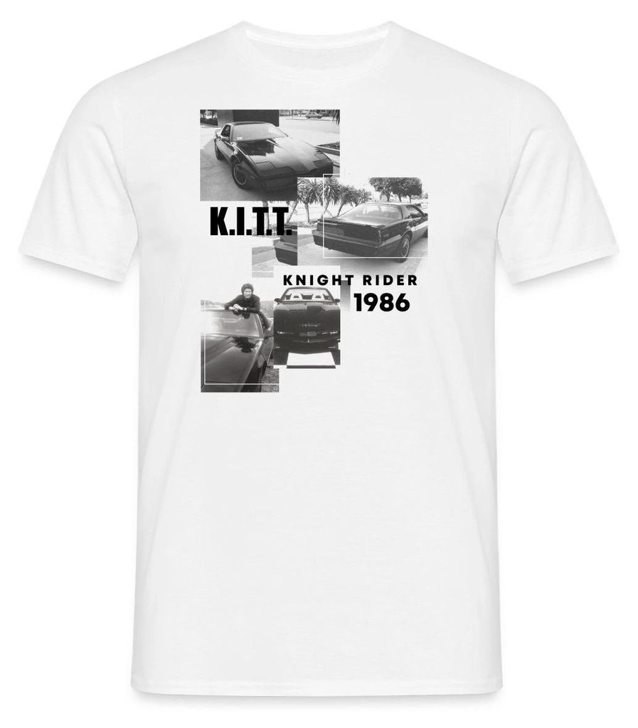 Spreadshirt KITT Knight Rider 1986 Männer T-Shirt, M, Weiß