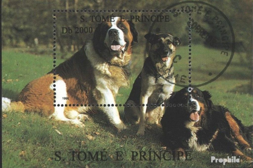 Briefmarken Sao Tome e Principe 1995 Mi Block327 (kompl.Ausg.) gestempelt Hunde und Katzen
