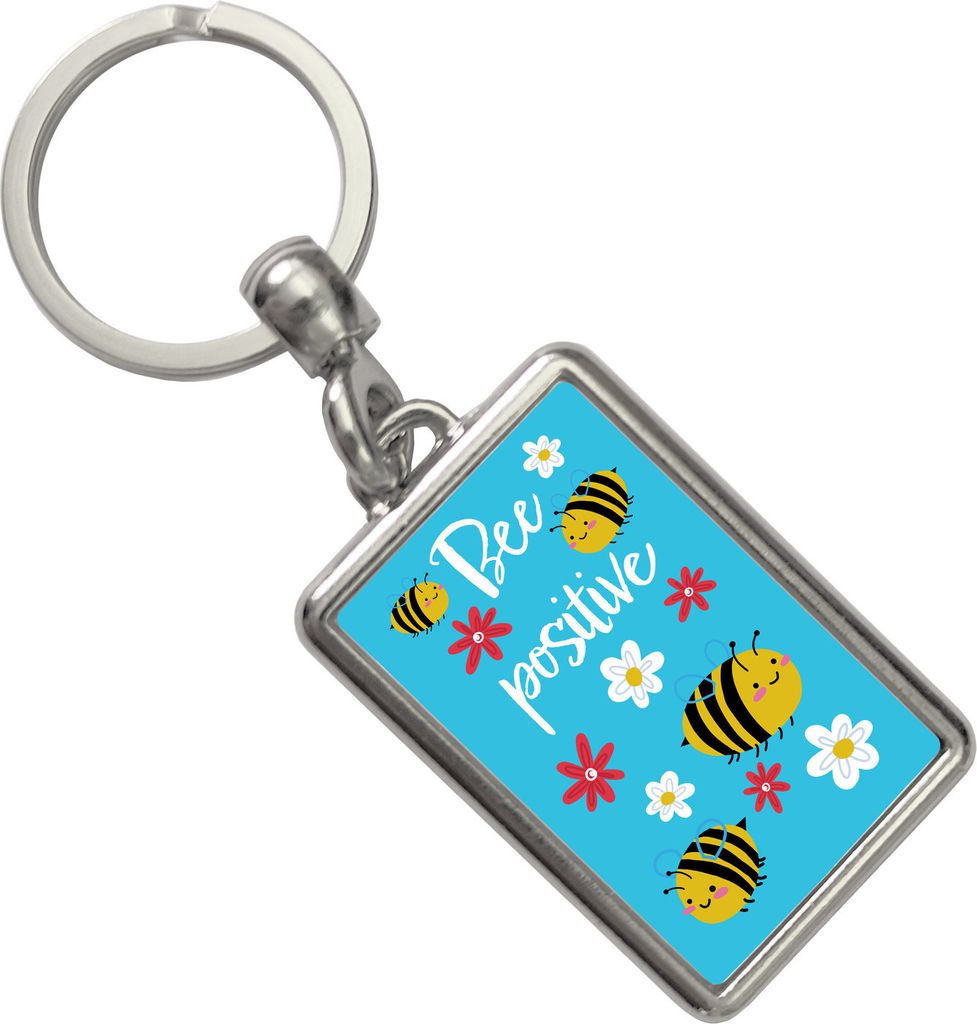 Bee positive Schlüsselanhänger mit Bienen-Motiv