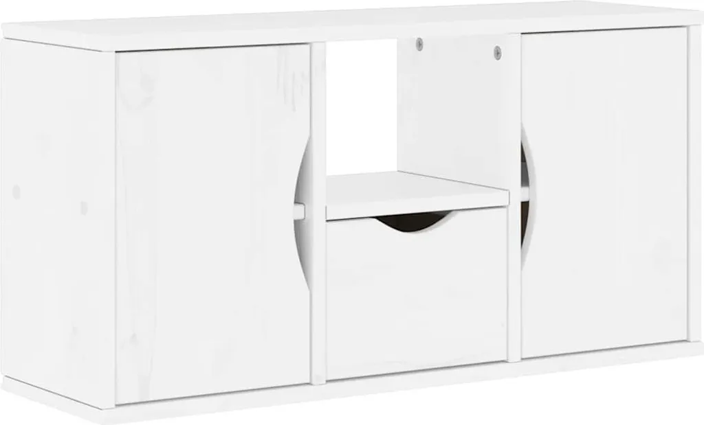 Mobiletto Porta TV Slim SYFAX™ ODDA Bianco 80cm - Design Salvaspazio