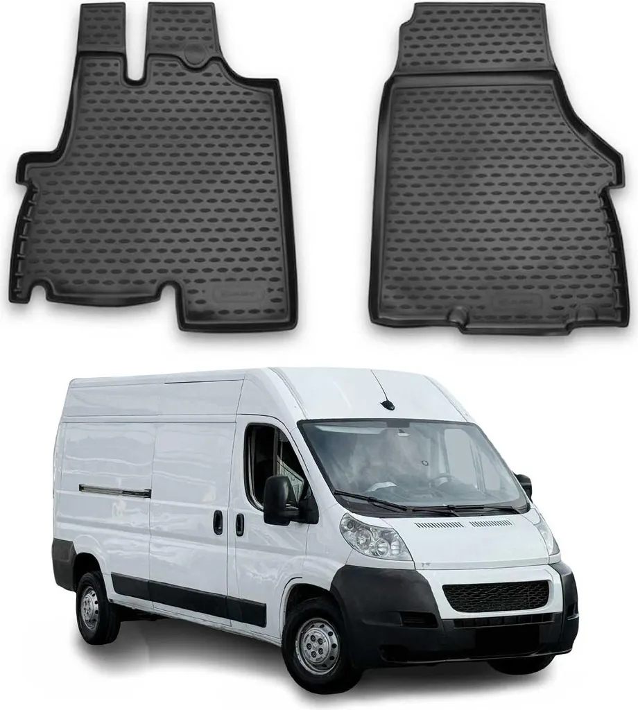 Tappetini Peugeot Boxer 2006-2021 in TPE Nero 2 Pezzi Su Misura