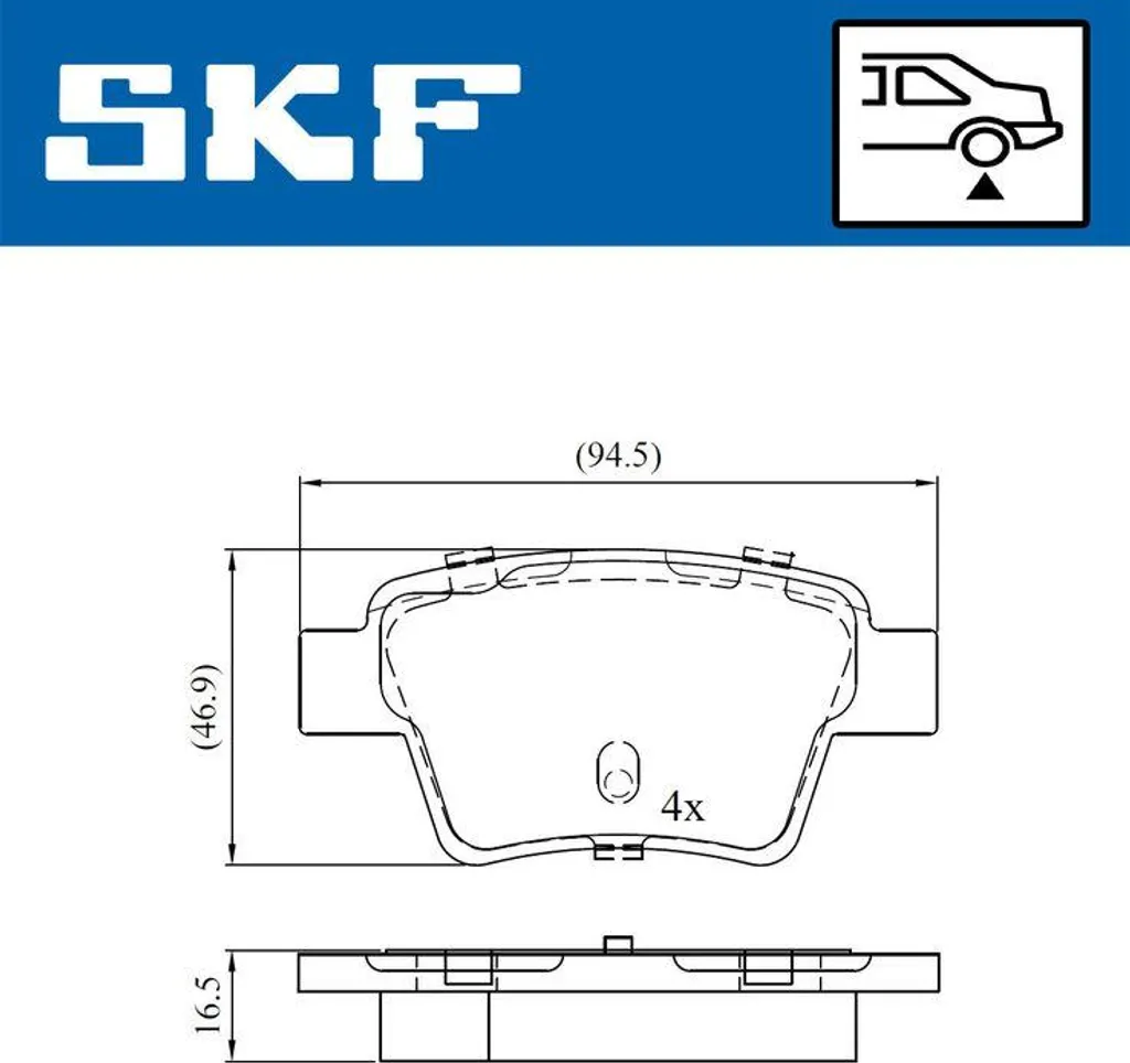 Plaquettes de Frein SKF VKBP90172 pour Citroën C4 et Peugeot 307 207