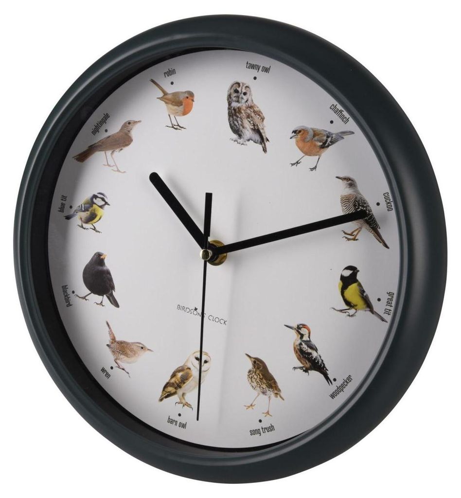 H&S Collection Horloge murale avec chant d'oiseau 25 cm Image du produit 