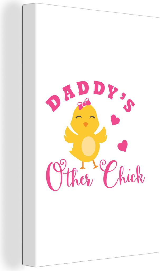 OneMillionCanvasses - Leinwandbilder - 90x140 cm, Ostern - Zitate - Daddys anderes Küken - Herzen, Wandbilder Kunstdruck Wanddekoration - Wandsc...