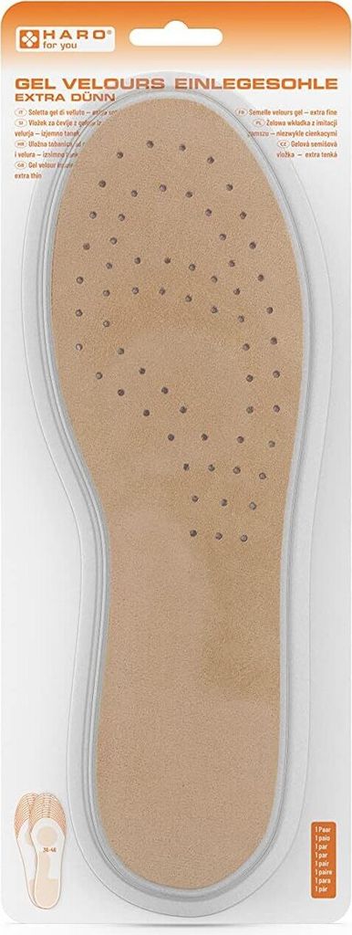 HARO Einlegesohle Gel Velours Größe: 36-46 extra dünn