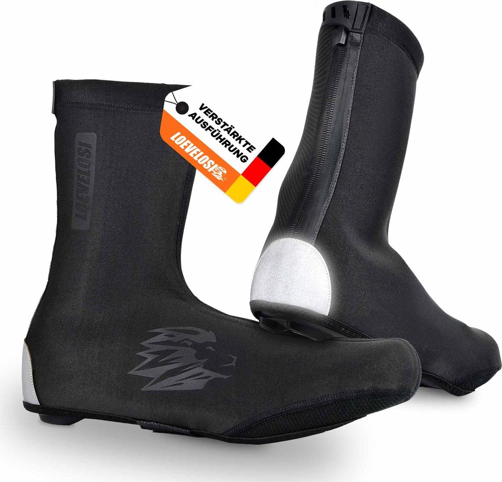 LOEVELOSI Neopren Überschuhe Fahrrad Schwarz L