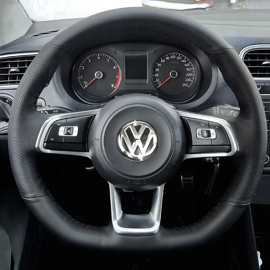 Coprivolante In Fibra Di Carbonio MAGII Per Volkswagen T-ROC (Crossover, R-Line, Cabriolet) – 2 Pezzi, Antiscivolo, Traspirante, Colore Black
