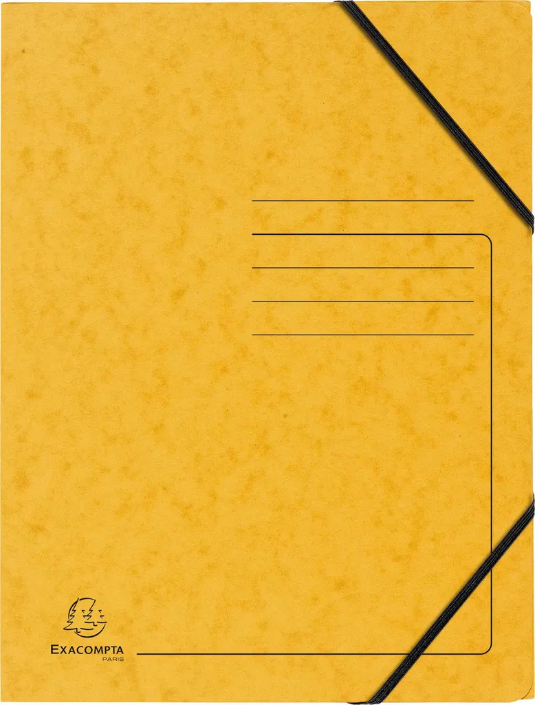 Exacompta 555419E Sammelmappe - A4, 355 g/qm, Gummizug, gelb