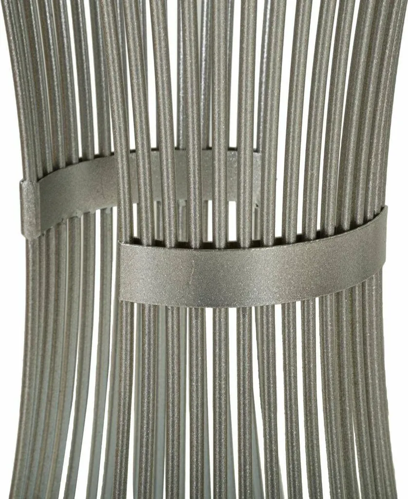Table Basse Merli Argent avec Structure Tressée Unique et Format Compact - 7