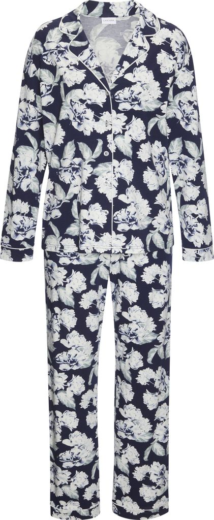 LASCANA Pyjama blau-gemustert Größe 36/38