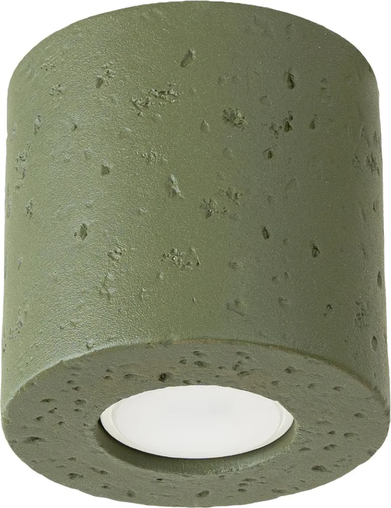 Plafoniera Cubo Cemento Verde Oliva Orbis 10x10cm | Sollux Lighting