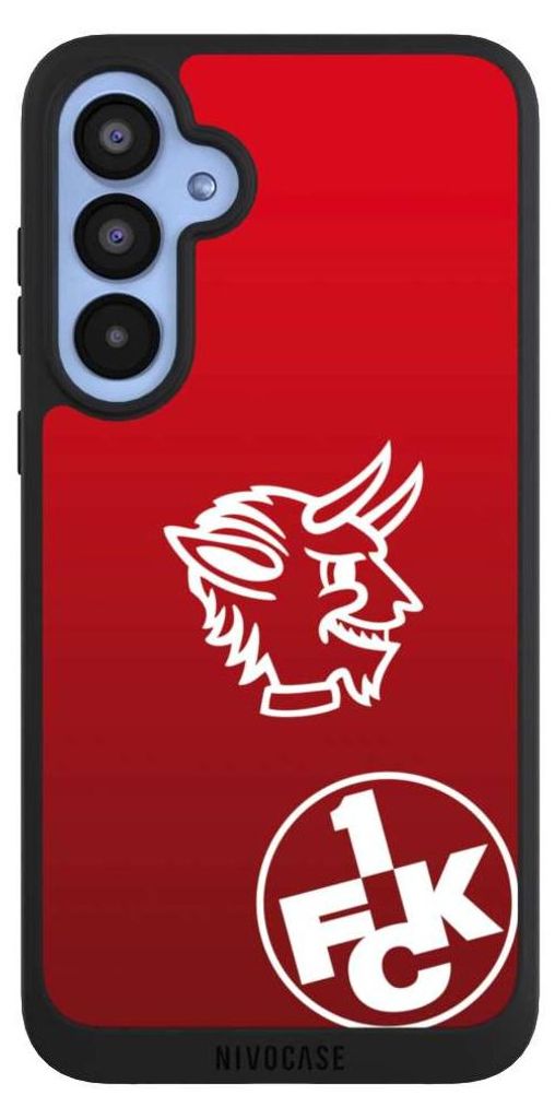 NIVOCASE Handyhülle für Samsung Galaxy A55 5G Hülle NIVOpure Case Schwarz 1. FC Kaiserslautern Offizielles Lizenzprodukt Teufel