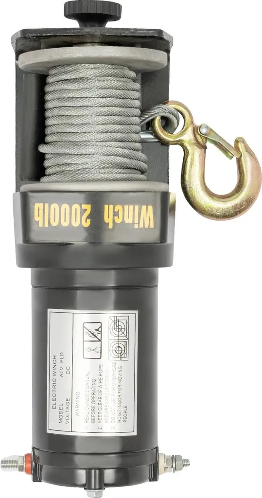 Treuil électrique étanche 12V noir haute capacité de traction 2000 kg
