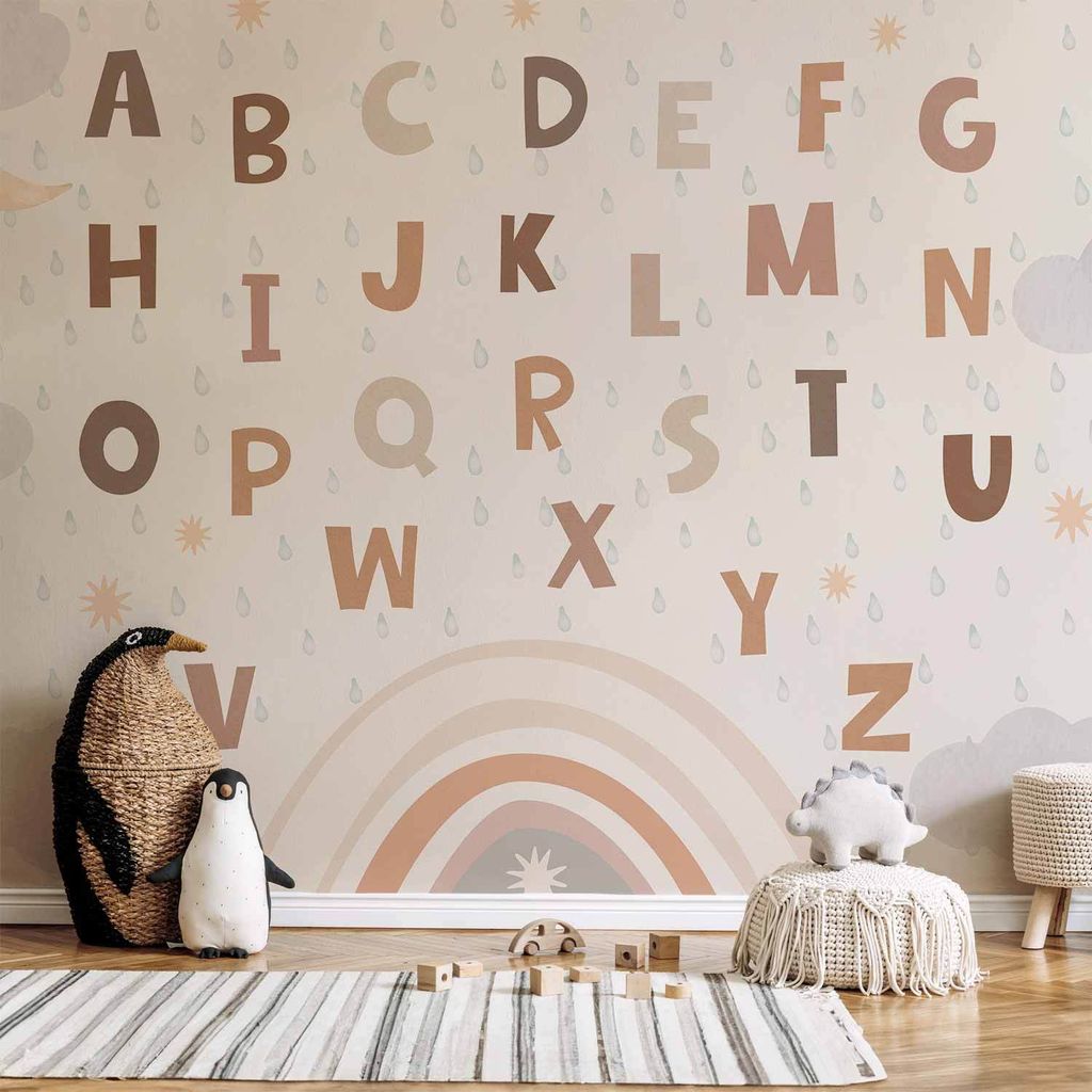 Selbstklebende Folie Fototapete - Letters in Soft Colours 343x245 cm Für Kinder e-A-10129-a-a