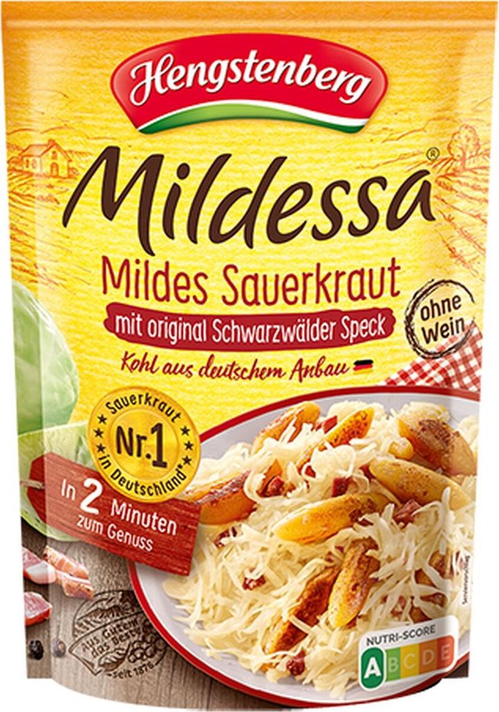 Hengstenberg Mildessa mildes Sauerkraut mit Speck Beutel Produktbild 