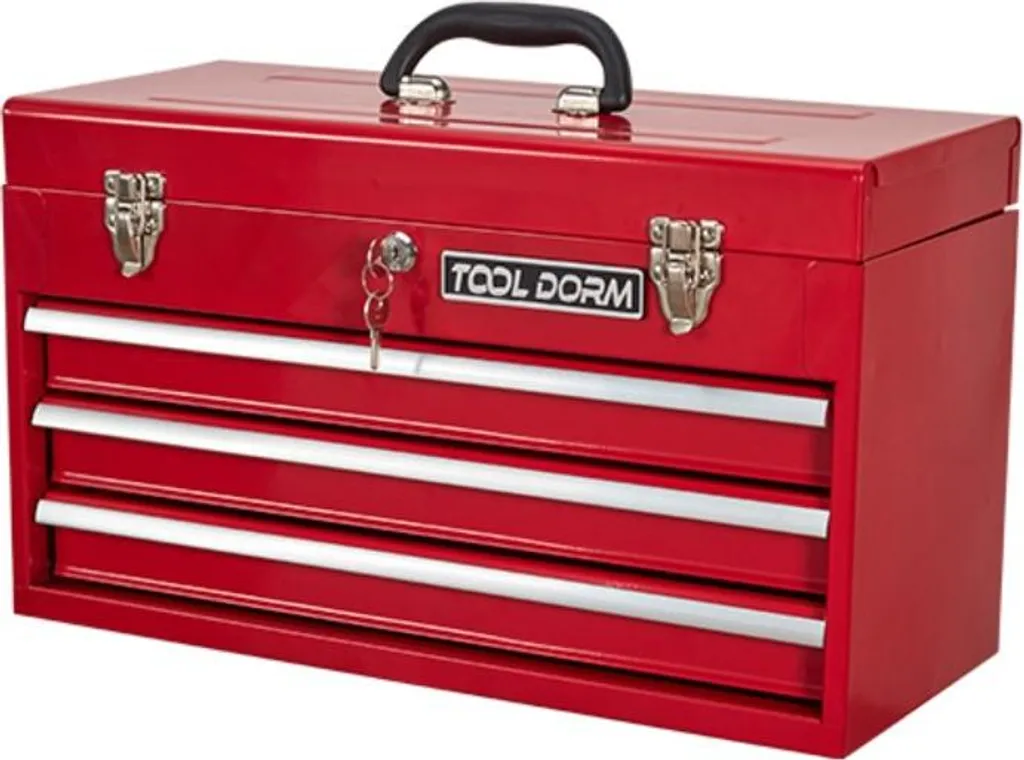 Boîte à outils portable en acier rouge avec tiroirs pour le rangement
