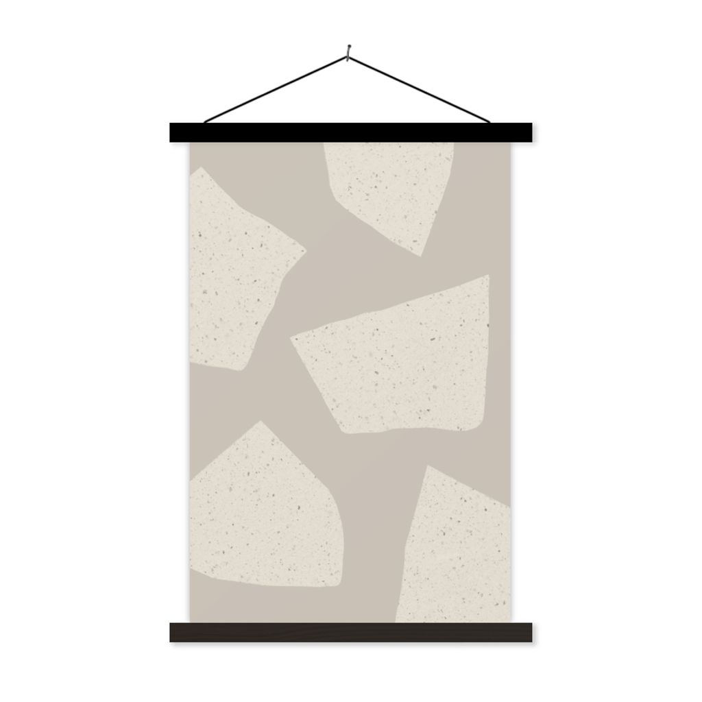 MuchoWow Textilposter Terrazzo - Abstrakt - Pastell - Muster 40x60 cm mit schwarzem Rahmen - Wanddekorationen
