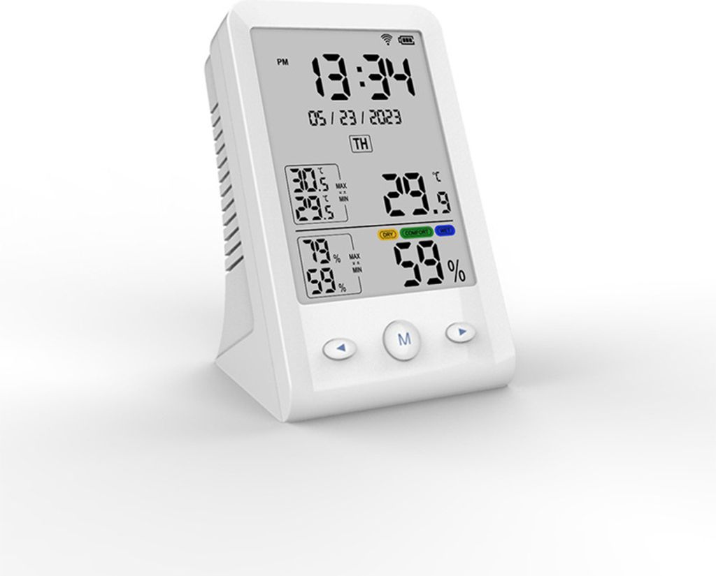 Tuya WIFI USB wiederaufladbarer Temperatur- und Feuchtigkeitsdetektor, Haushalt, Buero, Babyzimmer, Hygrothermograph, LCD-Display, Temperatur- und ...
