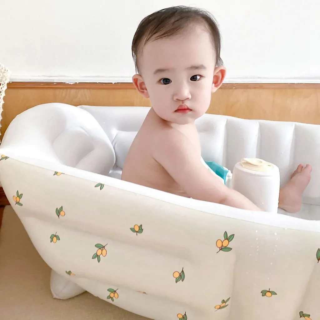 Baignoire gonflable bébé Olive - Modèle pliable et portable de voyage