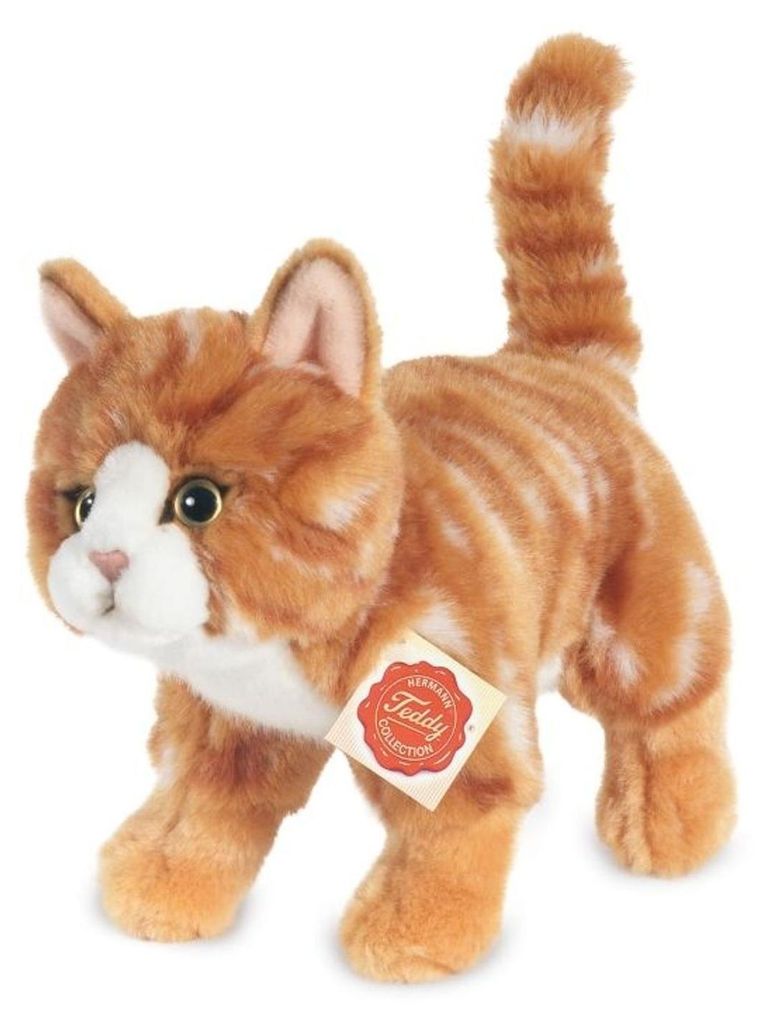 Teddy Hermann Katze rot getigert stehend 20 cm Produktbild 