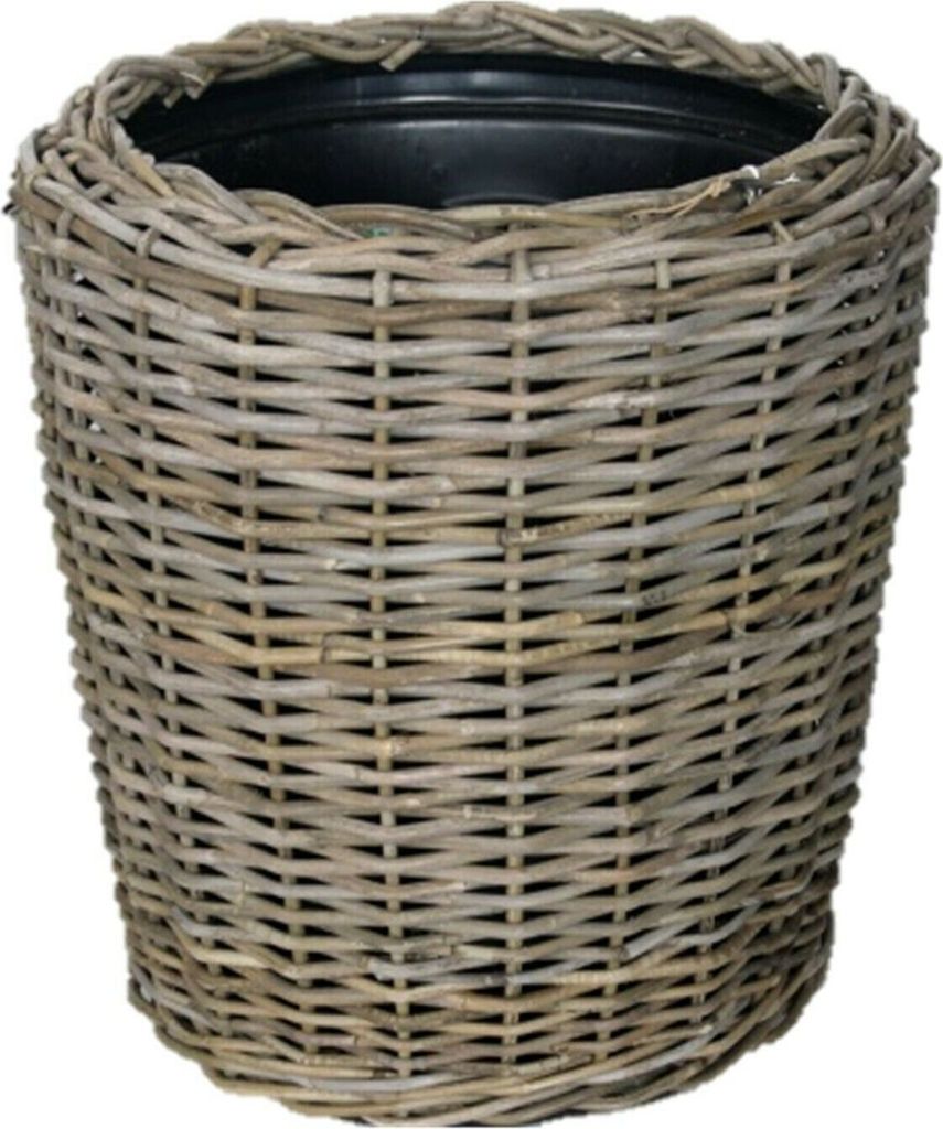 VAN DER LEEDEN DRYPOT® Rattan Pflanzkübel Grau Ø 50 cm - Produktbild 