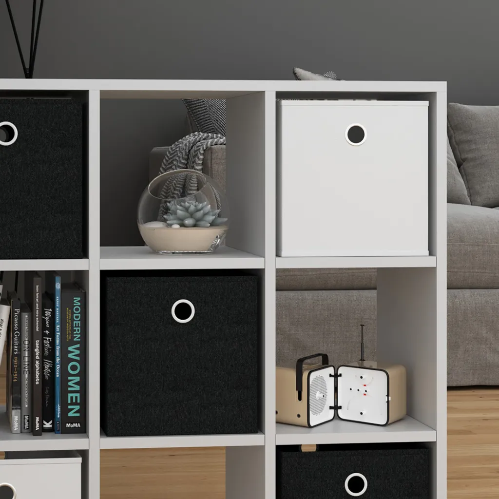 Petit Meuble Cube Blanc Vicco Hylda 82,8cm Structure Robuste et Chic