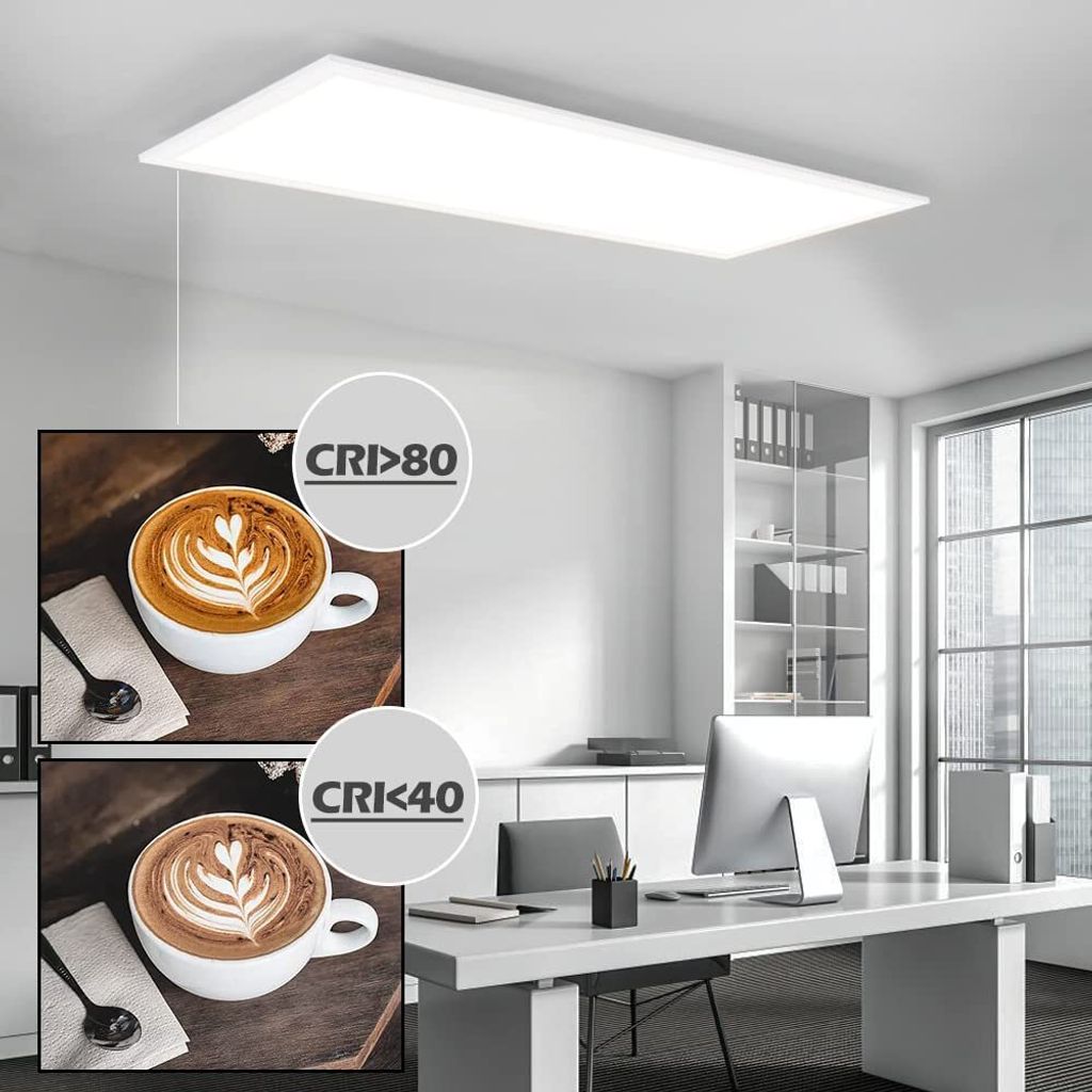 ZMH LED Deckenleuchte Panel - Wohnzmmerlampe 120*30CM Schwarz Modern 42w Led Fest Integriert 4000k Ultraflach Design 4000k Neutralweiss Ip20