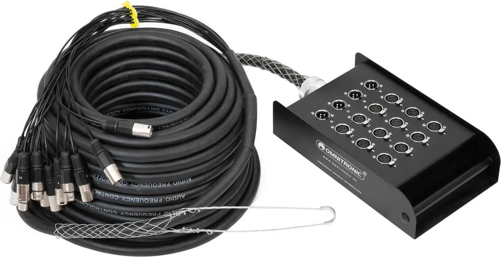 Stagebox OMNITRONIC 12/4 robuste avec épanoui protégé et câble de 30 m