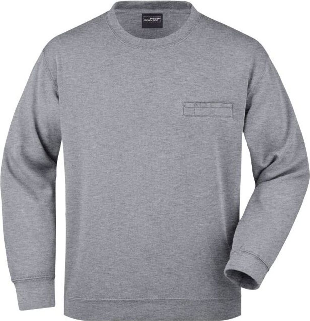 Klassisches Sweatshirt mit Brusttasche grey-heather, Gr. XL