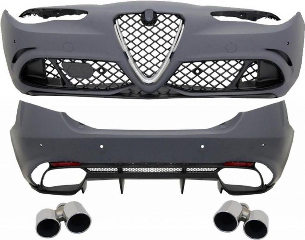Bodykit für Alfa Romeo Giulia 952 Q4 16+ Quadrifoglio Racing Look Auspuff Tipps.