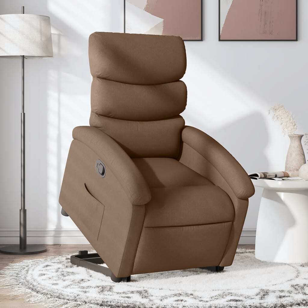 Cloris DesignMöbel Relaxsessel mit Aufstehhilfe Braun Stoff , Klassische Sessel 2024 Neu
