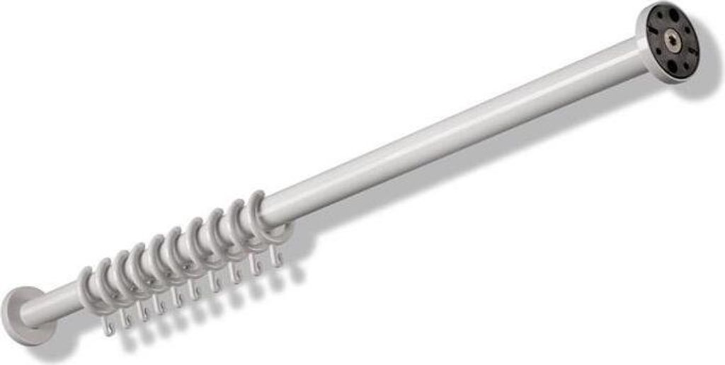 HEWI Serie 801 Vorhangstange D 33 mm L 1000mm, mit 10 Ringen maigrün