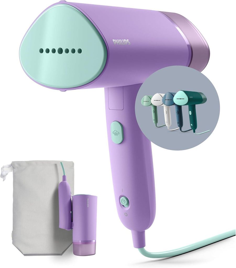 Tragbarer Dampfglätter 3000-Serie 1000W, 20 g/min Dampf, 100ml Wassertank, kein Bügelbrett nötig, Aufbewahrungstasche, leicht 630g, ideal für R...