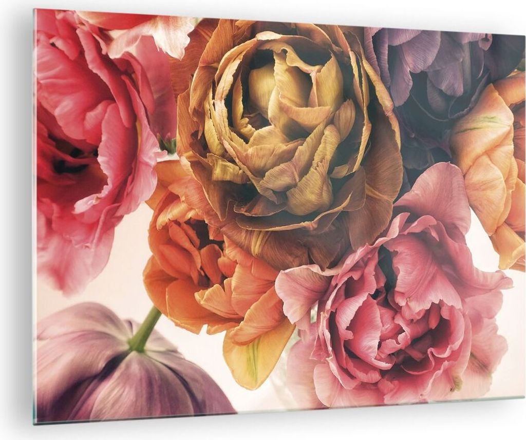 Bilder auf glas - Einteilig - Blumenstrauß Blumen Braut - 70x50cm - Glasbilder - Wandbilder - Bilder - zum Aufhängen bereit - Wanddekoration aus ...