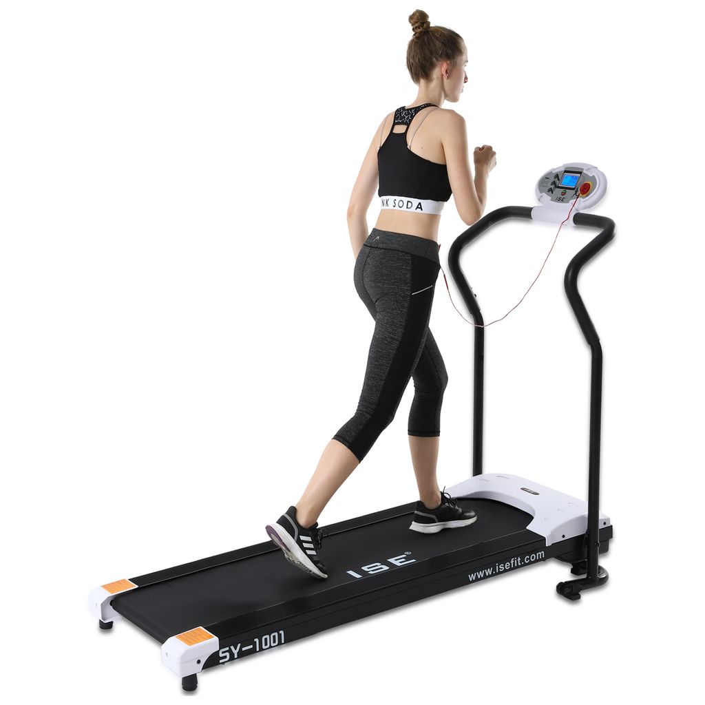 klappbar Laufband mit Pulsgurt elektrisch 10 km/h LCD Fitness Heimtrainer 100 kg 