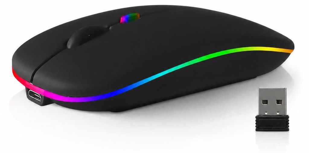 INF Mouse wireless - Doppia modalità 2.4G + Bluetooth, nero Immagine del prodotto 