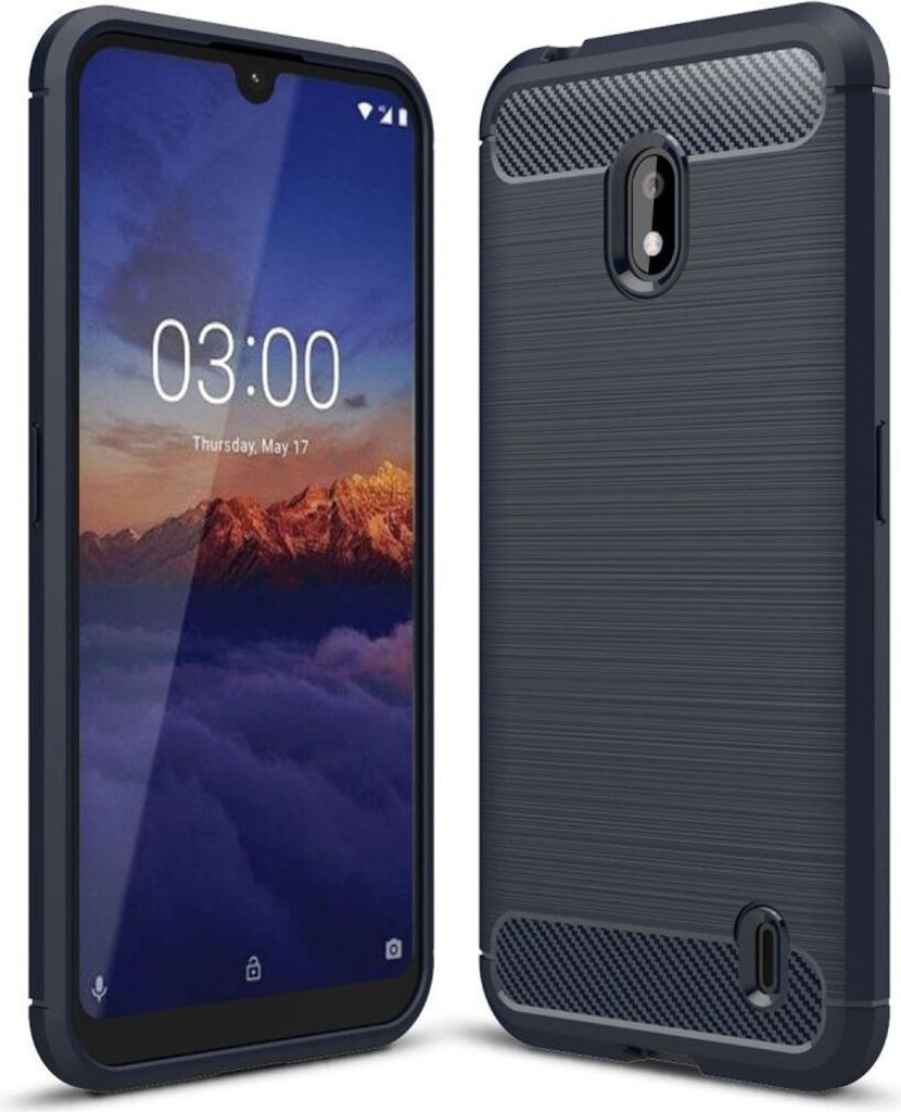 Schutzhülle Handyhülle für Nokia 2.2 Case Cover Carbon Optik Schwarz