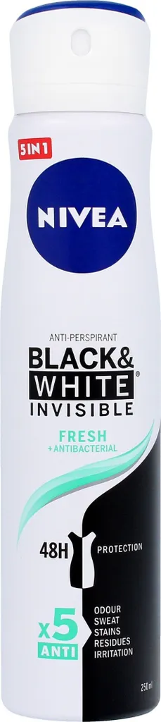 Nivea Black & White Invisible Fresh 250ml - Deodorante No Macchie