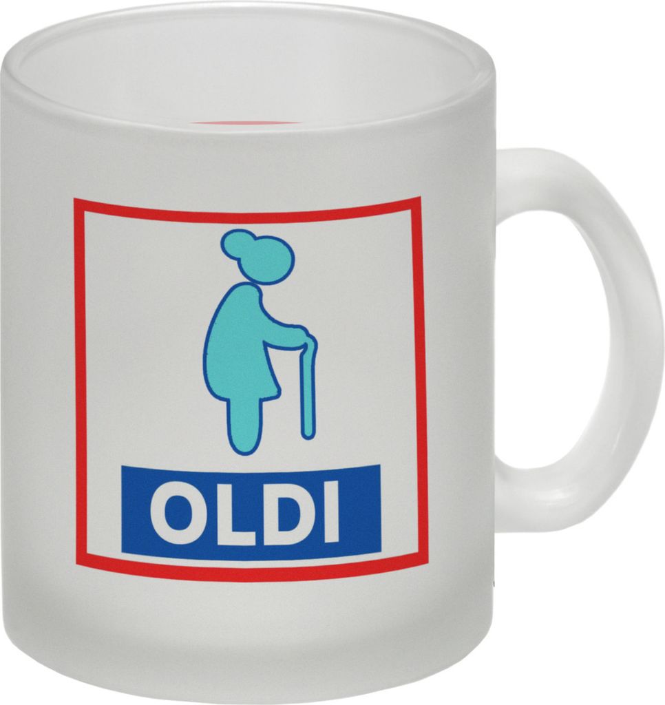 Oldi Discounter Glas Tasse für Mama