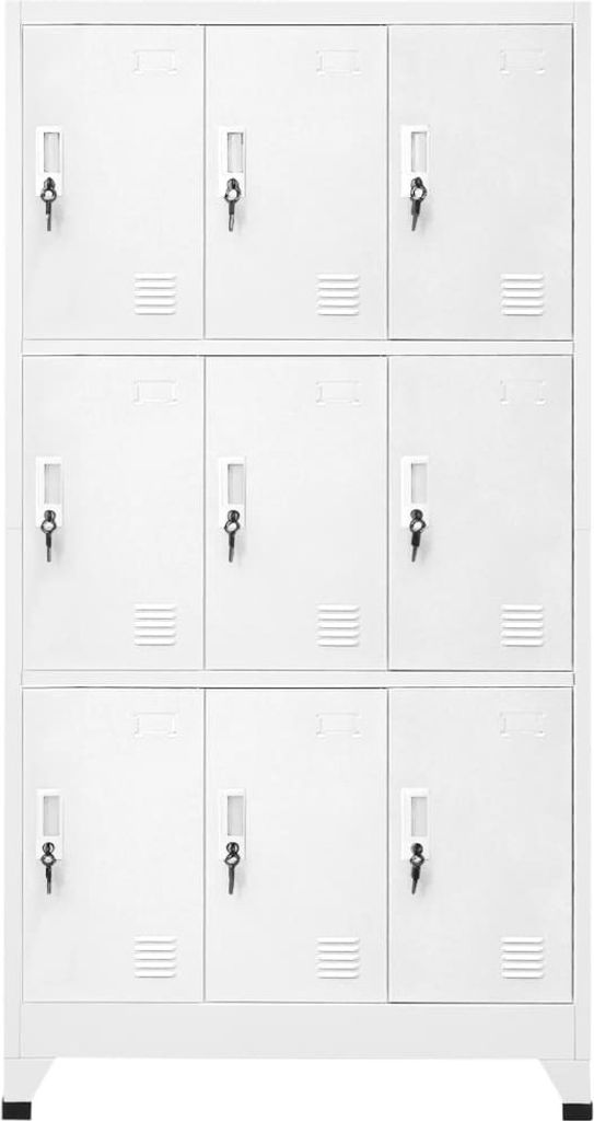 vidaXL Schließfachschrank mit 9 Fächern Stahl 90x45x180 cm Produktbild 